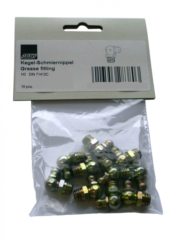 Hydraulic Grease Nipples DIN 71412C<br>H3 M8x1 AF 9   MPQ 10