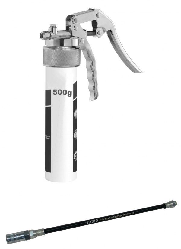 One hand grease gun TG-LS500<br>with high pressure nylon hose PH-30C 300 mm&lt;/p&gt;thread M10x1