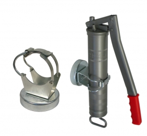 Fixing clip for grease guns with magnetic bracket