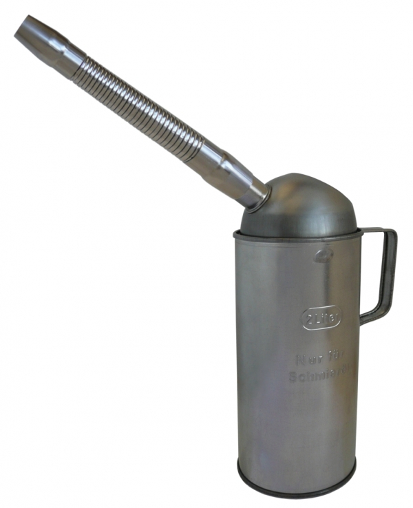 Tin plate oil measure &quot;graduated&quot;<br>with flexible spout   Type FMF-T 2000   2 litre